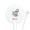 Peacock 5.5" Round Plastic Stir Sticks - White - Single Sided (Personalized)