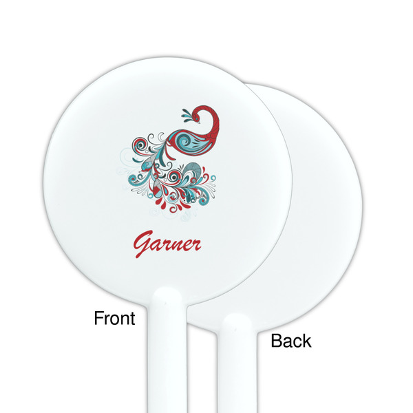 Peacock White Plastic 5.5" Stir Stick - Single Sided - Round - Front & Back