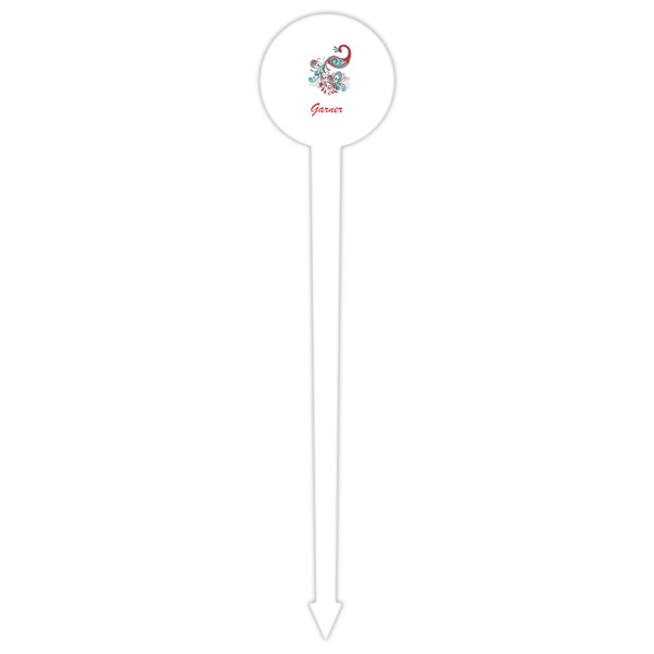 Peacock White Plastic 6" Food Pick - Round - Single Pick