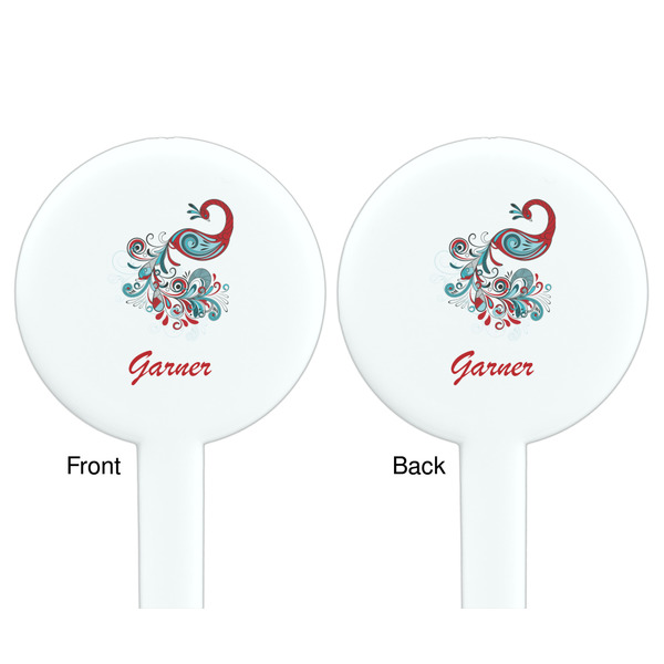 Peacock White Plastic 7" Stir Stick - Double Sided - Round - Front & Back