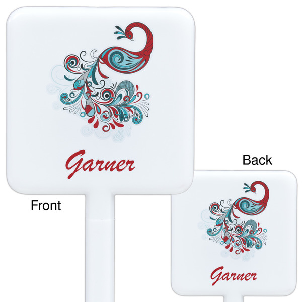 Peacock White Plastic Stir Stick - Double Sided - Approval