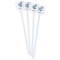 Peacock White Plastic Stir Stick - Single Sided - Square - Front