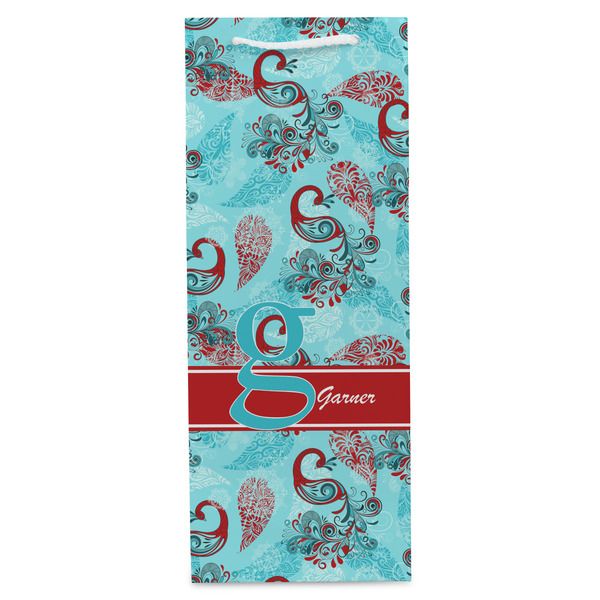 Peacock Wine Gift Bag - Gloss - Front
