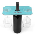 Peacock Wine Bottle & Glass Holder (Personalized)