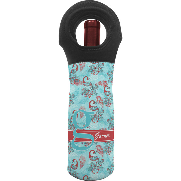 Custom Peacock Wine Tote Bag (Personalized)