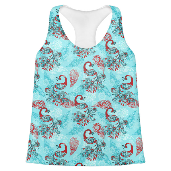 Custom Peacock Womens Racerback Tank Top - X Large
