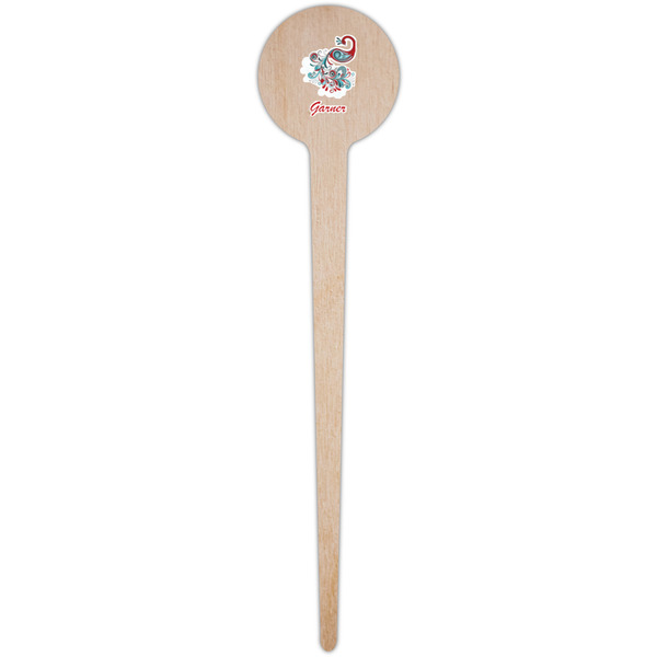 Peacock Wooden 4" Food Pick - Round - Single Pick