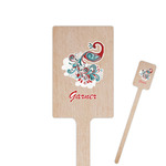 Peacock Rectangle Wooden Stir Sticks (Personalized)