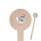 Peacock Wooden 6" Food Pick - Round - Closeup