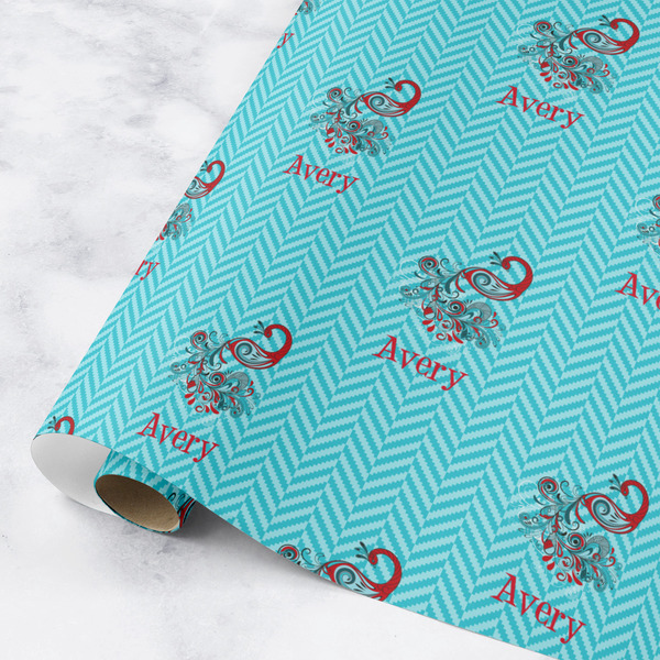 Custom Peacock Wrapping Paper Roll - Small (Personalized)