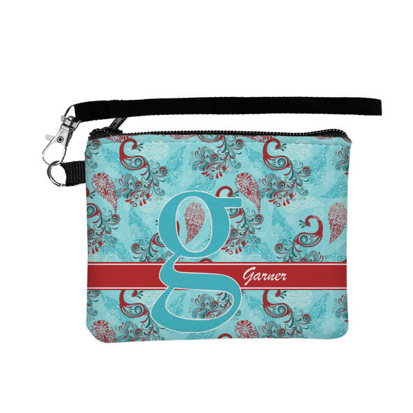 Custom Peacock Wristlet ID Case w/ Name and Initial