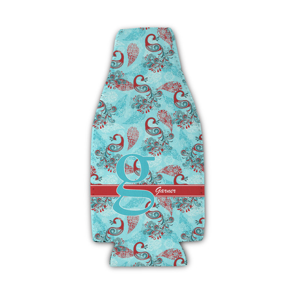 Custom Peacock Zipper Bottle Cooler (Personalized)
