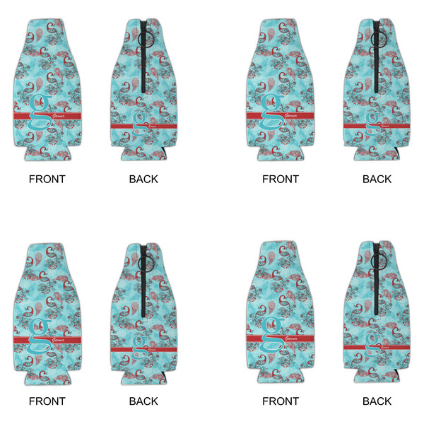 Peacock Zipper Bottle Cooler - Set of 4 - APPROVAL