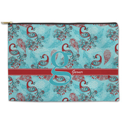 Peacock Zipper Pouch - Large - 12.5"x8.5" (Personalized)