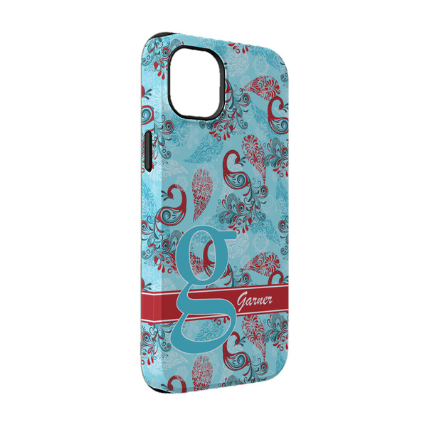 Custom Peacock iPhone Case - Rubber Lined - iPhone 14 Pro (Personalized)