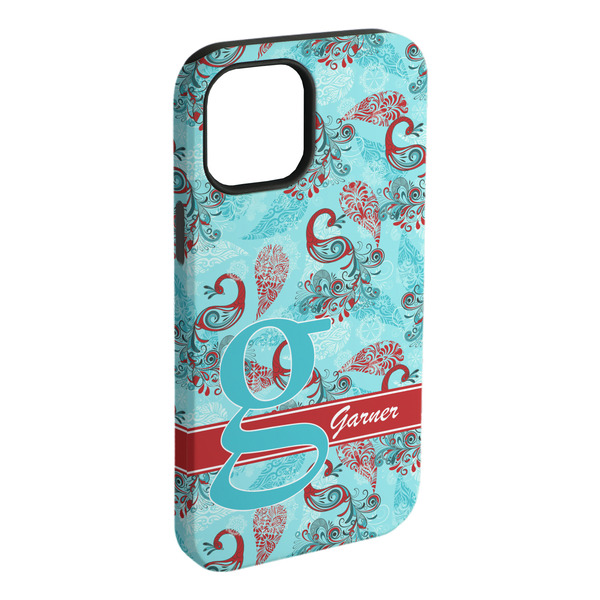 Custom Peacock iPhone Case - Rubber Lined - iPhone 15 Pro Max (Personalized)