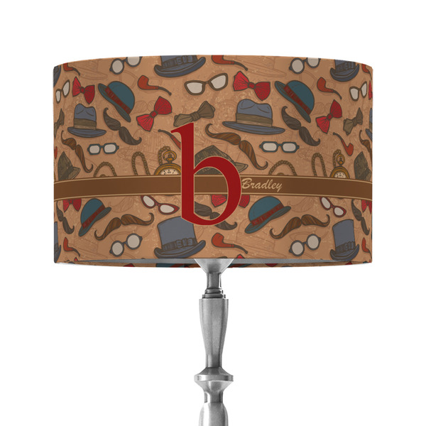 Vintage Hipster 12" Drum Lampshade - ON STAND (Fabric)