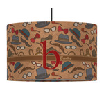 Vintage Hipster 12" Drum Pendant Lamp - Fabric (Personalized)