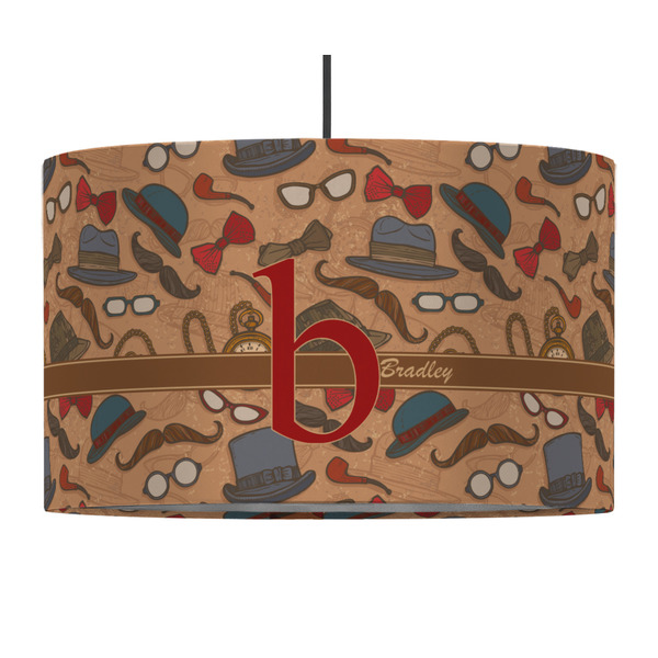 Custom Vintage Hipster 12" Drum Pendant Lamp - Fabric (Personalized)