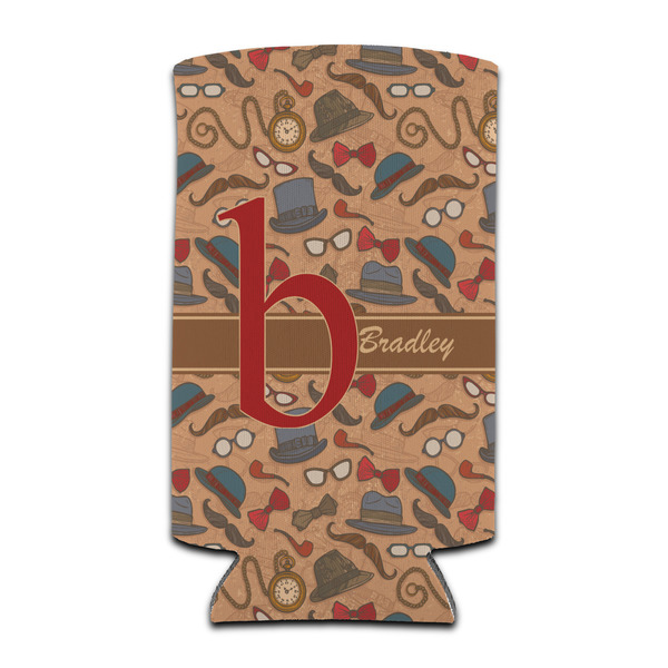 Custom Vintage Hipster Can Cooler (tall 12 oz) (Personalized)