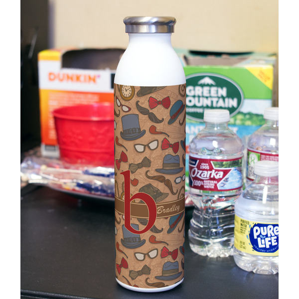 Vintage Hipster 20oz Water Bottles - Full Print - In Context
