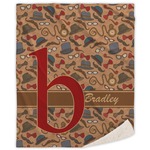 Vintage Hipster Sherpa Throw Blanket (Personalized)