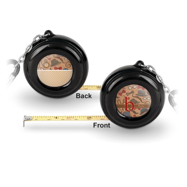 Vintage Hipster 6-Ft Pocket Tape Measure with Carabiner Hook - Front and Back