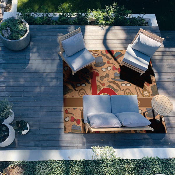 Vintage Hipster 8'x10' Patio Rug - In context