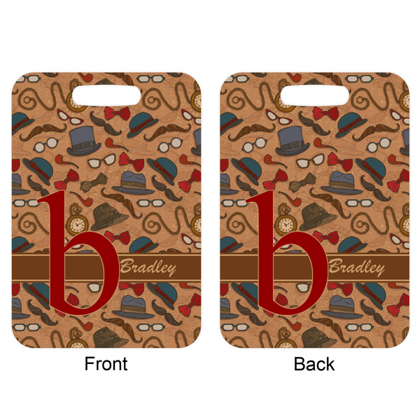 Vintage Hipster Aluminum Luggage Tag (Front + Back)