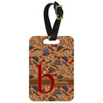 Vintage Hipster Metal Luggage Tag w/ Name and Initial