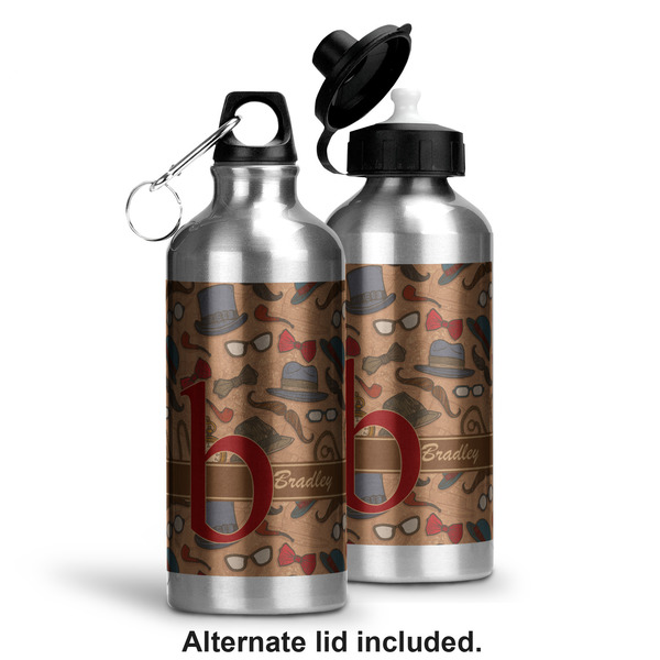 Vintage Hipster Aluminum Water Bottle - Alternate lid options