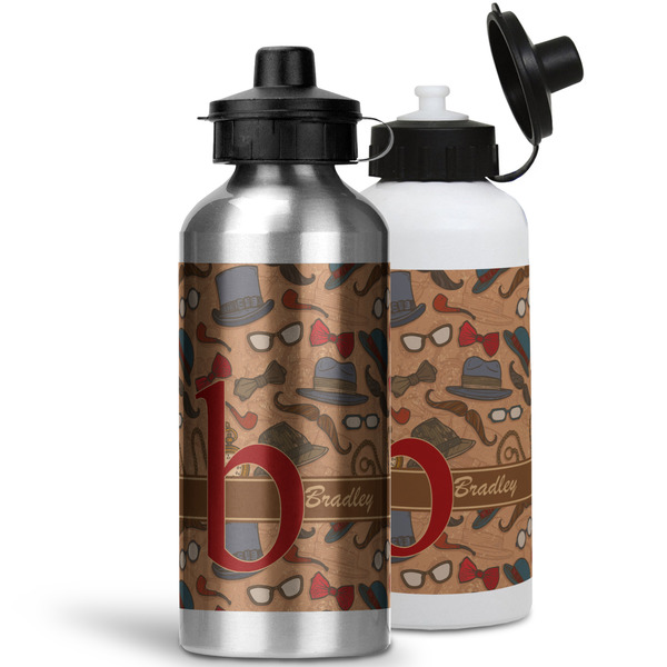 Vintage Hipster Aluminum Water Bottles - MAIN (white &silver)