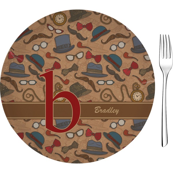 Custom Vintage Hipster 8" Glass Appetizer / Dessert Plates - Single or Set (Personalized)