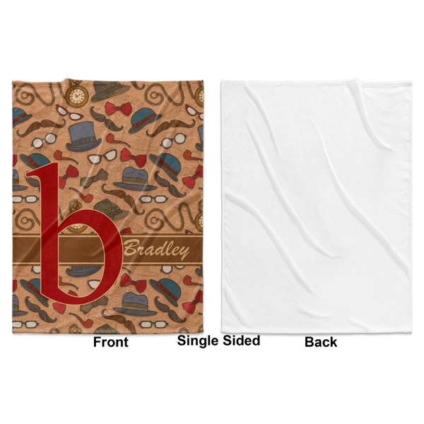 Vintage Hipster Baby Blanket (Single Side - Printed Front, White Back)