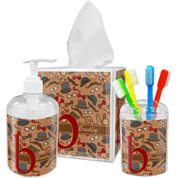 Vintage Hipster Bathroom Accessories Set (Personalized)