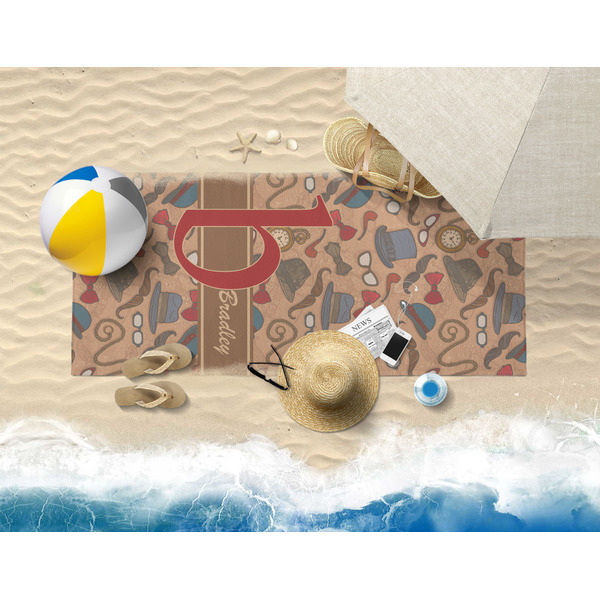 Vintage Hipster Beach Towel Lifestyle