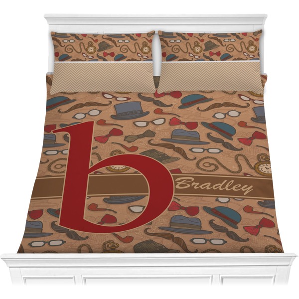 Custom Vintage Hipster Comforter Set - Full / Queen (Personalized)