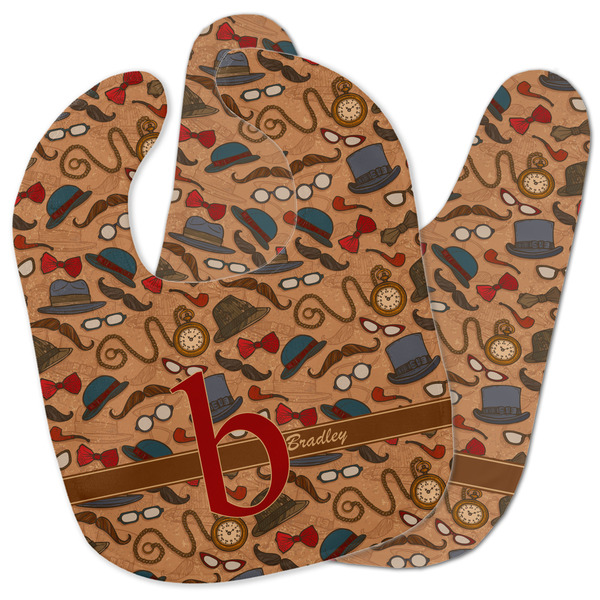 Custom Vintage Hipster Baby Bib w/ Name and Initial