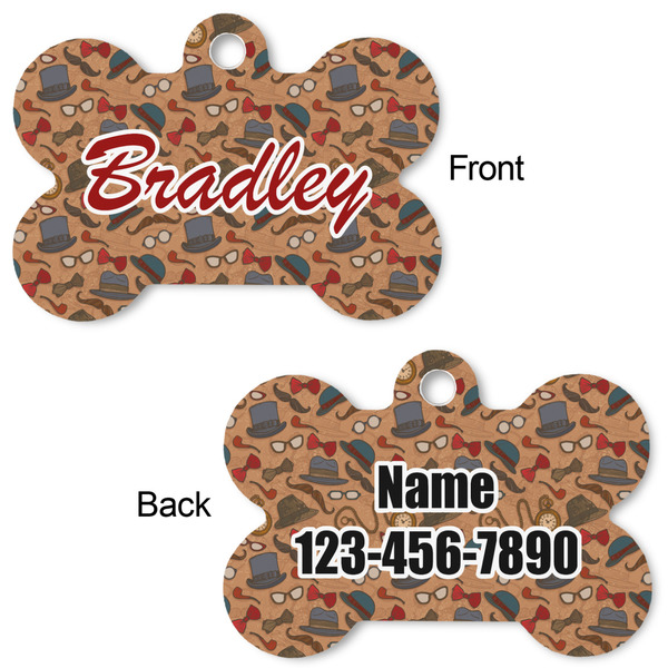 Vintage Hipster Bone Shaped Dog ID Tag - Large - Approval