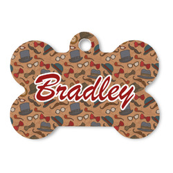 Vintage Hipster Bone Shaped Dog ID Tag (Personalized)