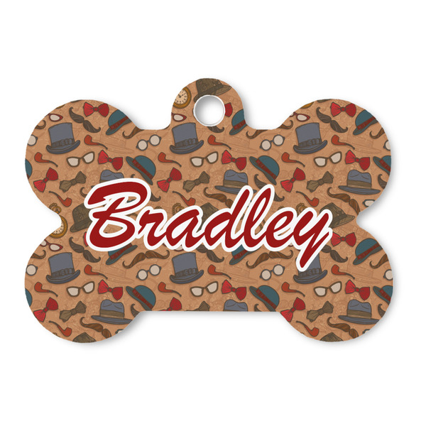 Custom Vintage Hipster Bone Shaped Dog ID Tag (Personalized)
