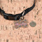 Vintage Hipster Bone Shaped Dog ID Tag - Small - In Context