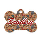 Vintage Hipster Bone Shaped Dog ID Tag - Small (Personalized)