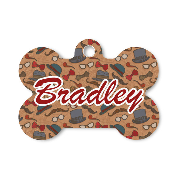 Custom Vintage Hipster Bone Shaped Dog ID Tag - Small (Personalized)