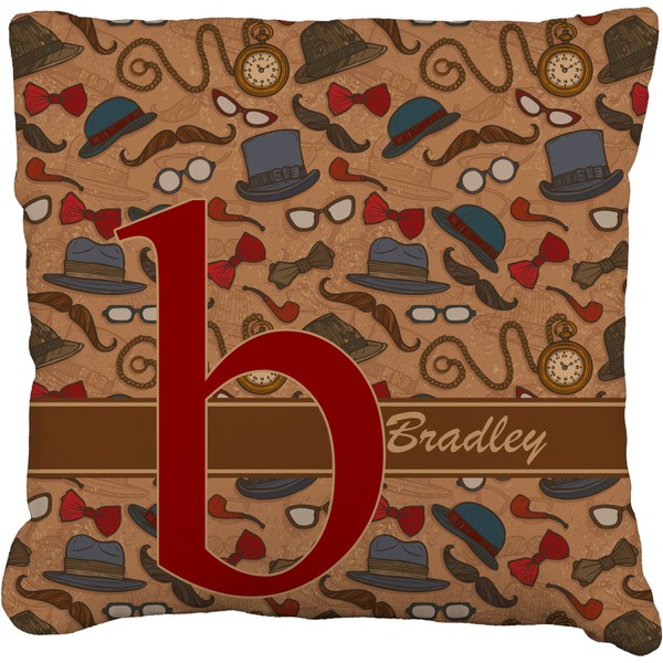 Custom Vintage Hipster Faux-Linen Throw Pillow (Personalized)