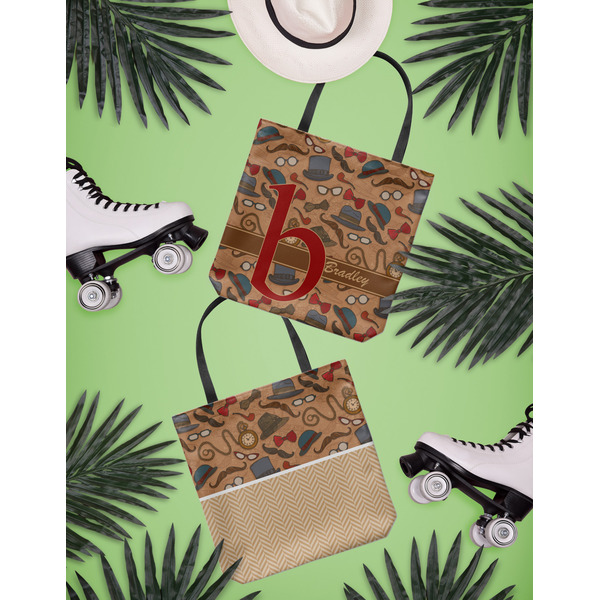 Vintage Hipster Canvas Tote Lifestyle Front and Back