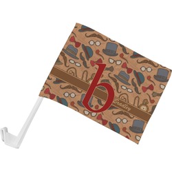 Vintage Hipster Car Flag - Small w/ Name and Initial