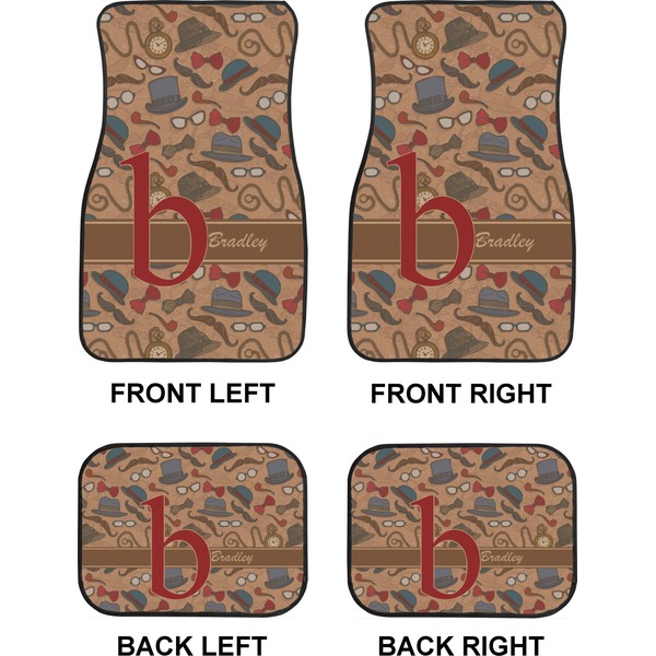 Vintage Hipster Car Floor Mats Set (2F + 2B)