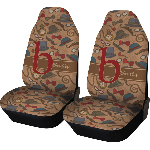 Custom Vintage Hipster Car Seat Covers (Set of Two) (Personalized)