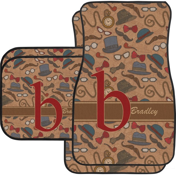 Custom Vintage Hipster Car Floor Mats Set - 2 Front & 2 Back (Personalized)